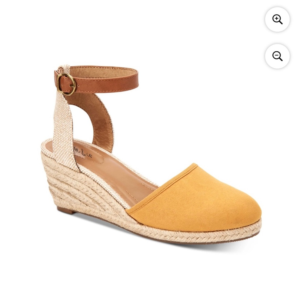 Yellow Espadrille Wedge Sandals